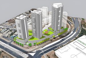 מתחם דב יוסף ובנבנישתי. הדמיה: פרחי צפריר אדריכלים