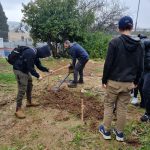 תלמידי גבעת גונן בנוחיות לכבוד ט"ו בשבט. צילום: דוברות עיריית ירושלים
