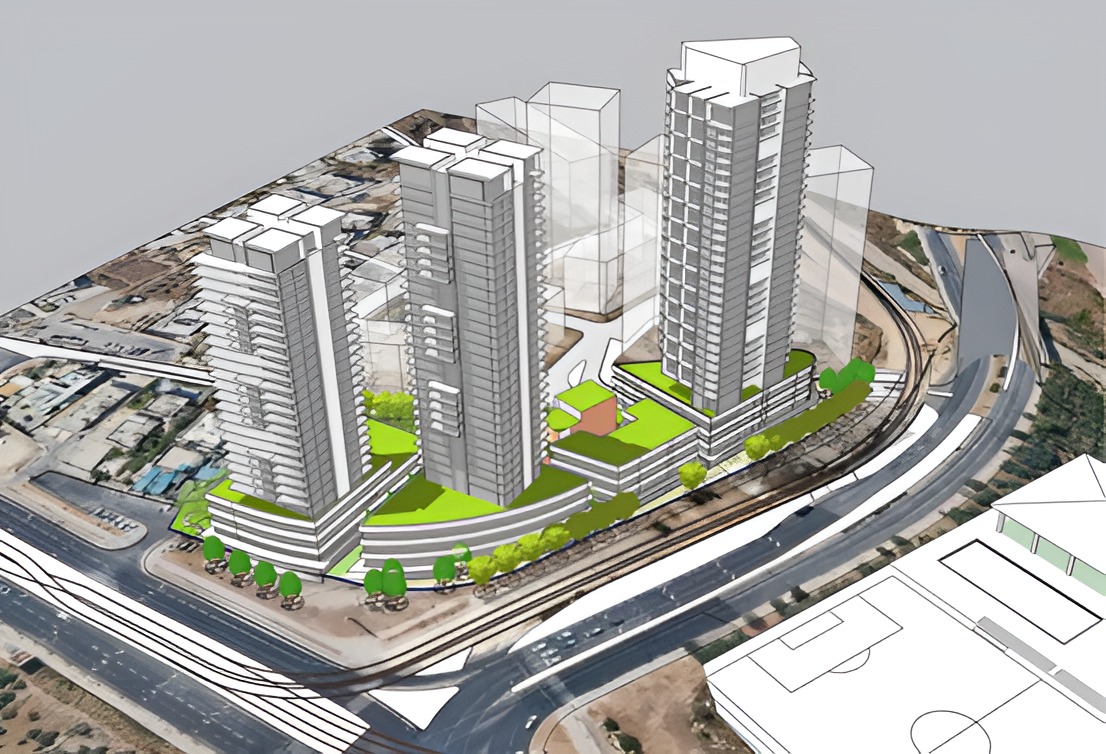 מתחם דב יוסף ובנבנישתי. הדמיה: פרחי צפריר אדריכלים